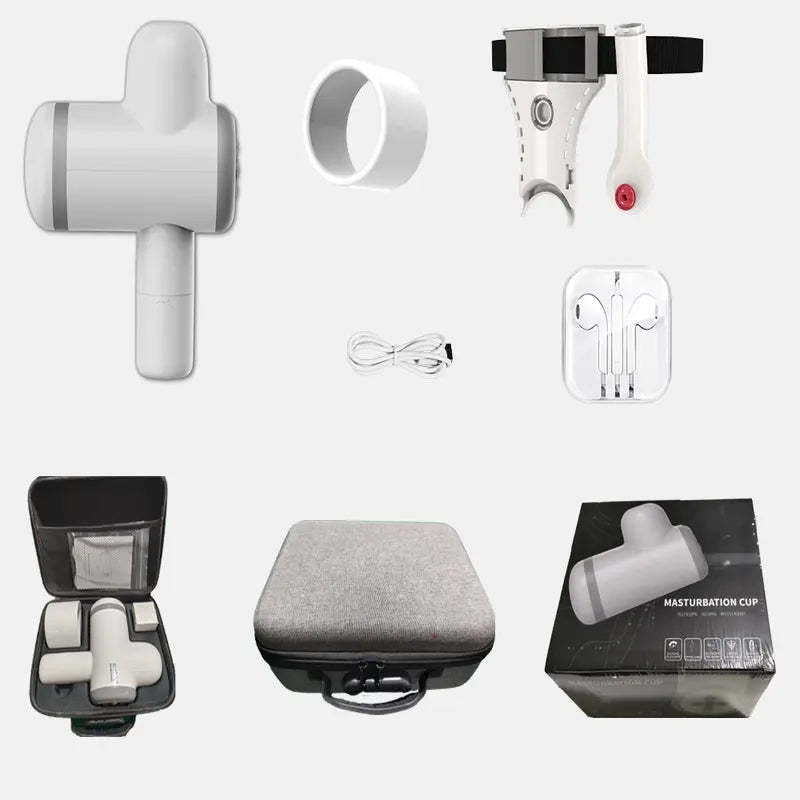 Tragbarer automatischer männlicher Masturbator mit 8 Modi und 9 Geschwindigkeiten, Teleskop-Saugfunktion