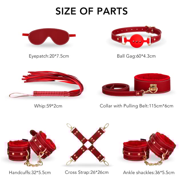 BDSM 11PCS - 11-teiliges Leder-Fesselset