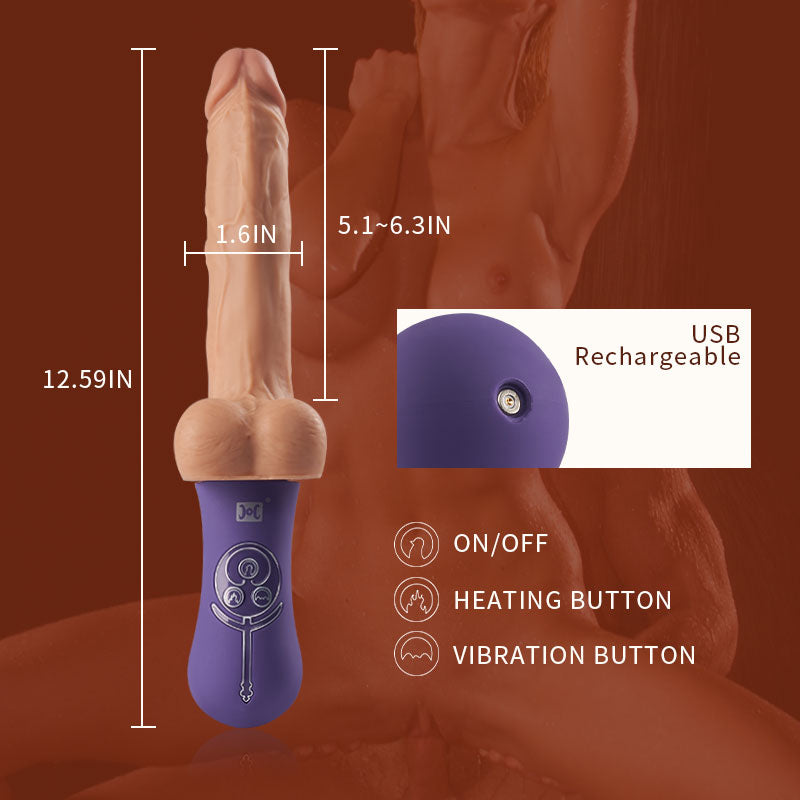 Veilchen 4 IN 1 Realistischer Dildo 6 Stoßen 10 Vibrieren Dildovibrator