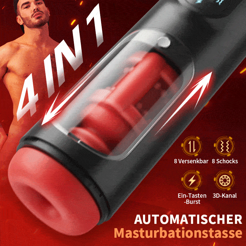 8 schiebende 8 vibrierende 3D-Kanal-Männermasturbator