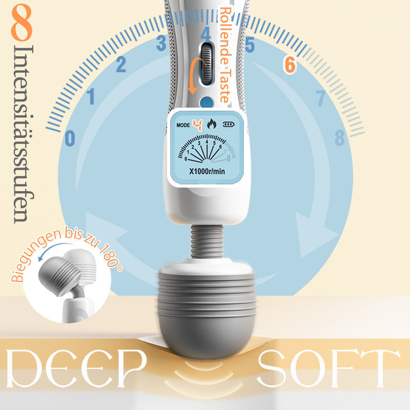 Tragbarer Zauberstab Leichtgewicht mit 8 Vibrationen 9 Geschwindigkeiten Biegsames Massagegerät