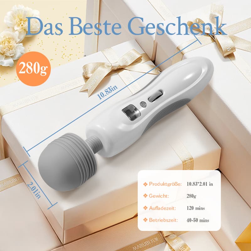 Tragbarer Zauberstab Leichtgewicht mit 8 Vibrationen 9 Geschwindigkeiten Biegsames Massagegerät