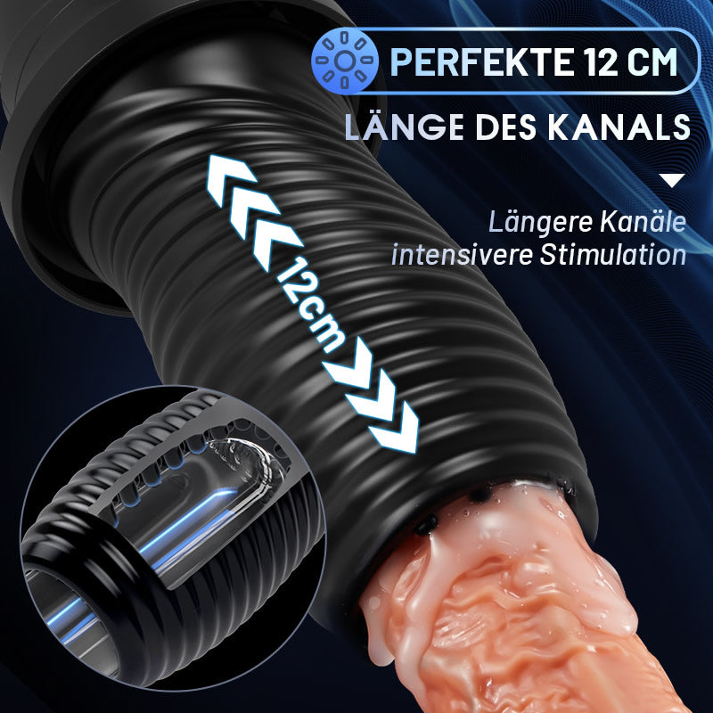 Elektrischer Masturbator für Männer mit 7 Vibrationsmodi 360° Drehbarer Silikon-Taschenmuschi Sowie 3D Realistischer Spiraltextur Sexspielzeug Masturbation Blowjob Sucking Penis Trainer