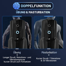 Laden Sie das Bild in den Galerie-Viewer, Elektrischer Masturbator für Männer mit 7 Vibrationsmodi 360° Drehbarer Silikon-Taschenmuschi Sowie 3D Realistischer Spiraltextur Sexspielzeug Masturbation Blowjob Sucking Penis Trainer