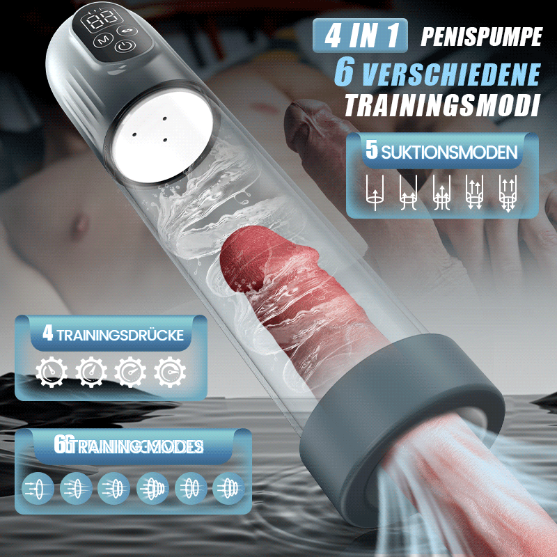 4-in-1-Vakuum-Penispumpe mit mehreren Trainingsmodi