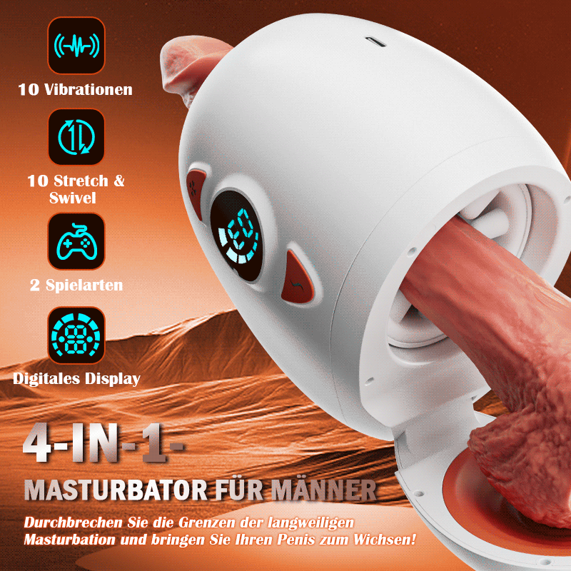 Explorer-Innovative Vergnügen Dual Entrance Elektrische Masturbator Hoden Massage + Glans Orgasm