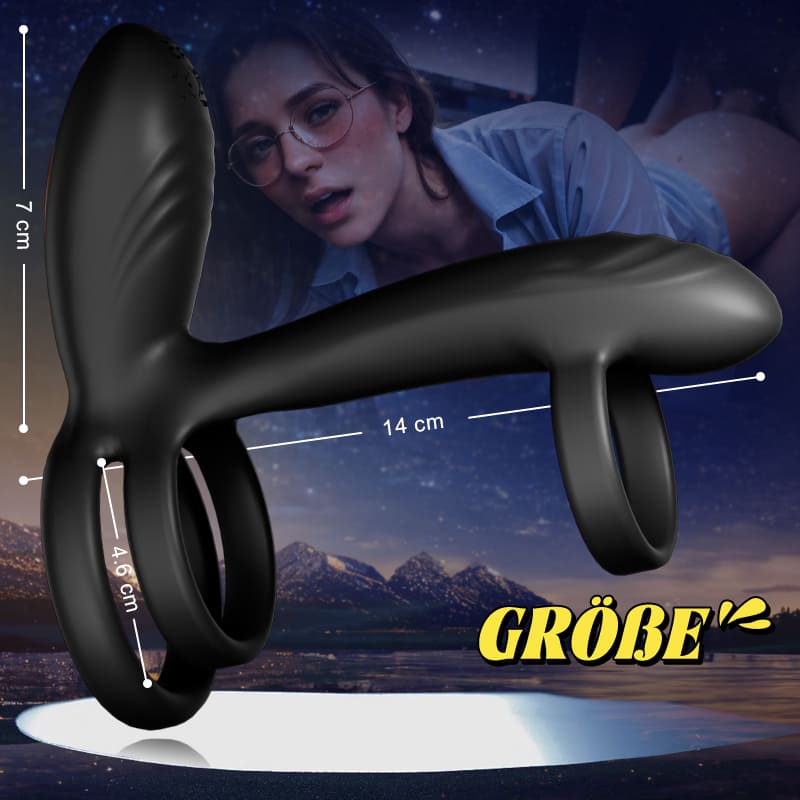 Warren - Premium-Penisring mit 10 Rotationen + 10 Vibrationen