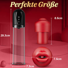 Laden Sie das Bild in den Galerie-Viewer, Red Fury Armour – Penispumpe mit 9 Saugstufen, rotem Mund und strukturiertem Tunnel