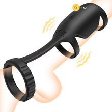 Laden Sie das Bild in den Galerie-Viewer, Triple Ring 10 Vibration Couples Use Silicone Material Vibrating Cock Ring