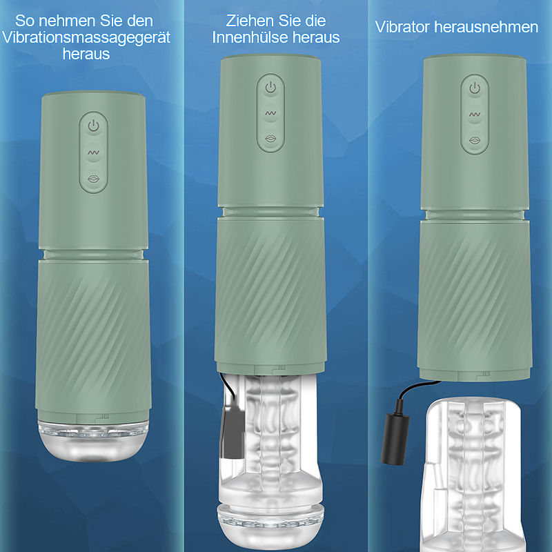 10 Saug- & 10 Vibrations-Vakuum-Penis-Pumpe Vergrößerungspumpe männlicher Masturbator