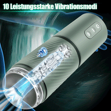 Laden Sie das Bild in den Galerie-Viewer, 10 Saug- &amp; 10 Vibrations-Vakuum-Penis-Pumpe Vergrößerungspumpe männlicher Masturbator