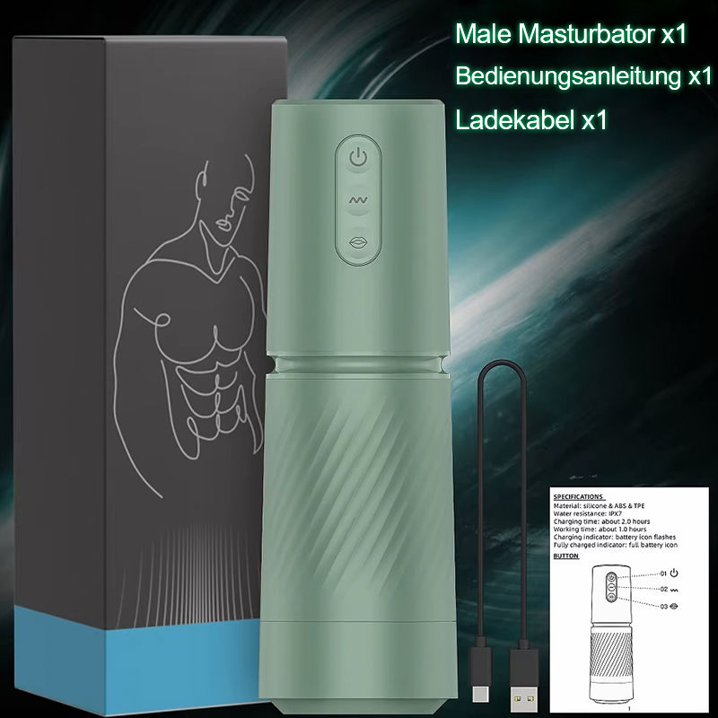 10 Saug- & 10 Vibrations-Vakuum-Penis-Pumpe Vergrößerungspumpe männlicher Masturbator