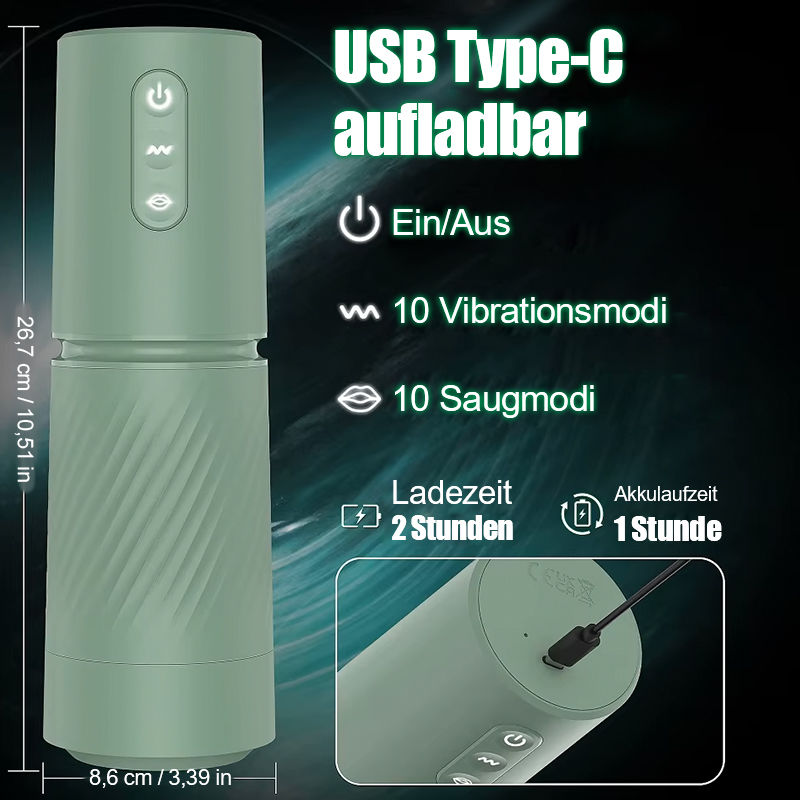 10 Saug- & 10 Vibrations-Vakuum-Penis-Pumpe Vergrößerungspumpe männlicher Masturbator