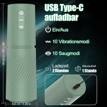 Laden Sie das Bild in den Galerie-Viewer, 10 Saug- &amp; 10 Vibrations-Vakuum-Penis-Pumpe Vergrößerungspumpe männlicher Masturbator