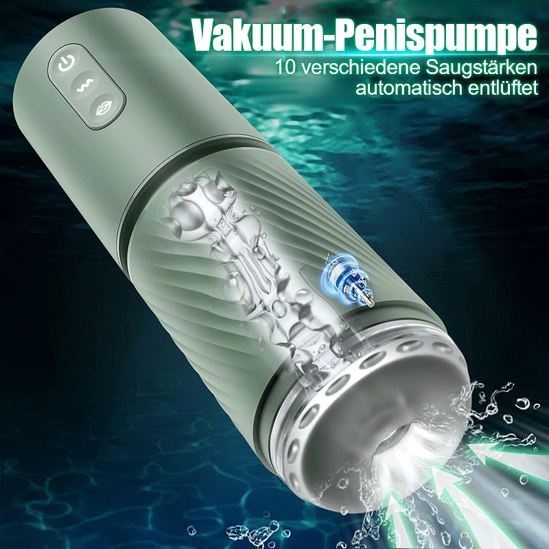 10 Saug- & 10 Vibrations-Vakuum-Penis-Pumpe Vergrößerungspumpe männlicher Masturbator