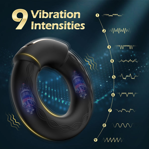Romote Penisring mit 9 Vibrations- und Heizmodi