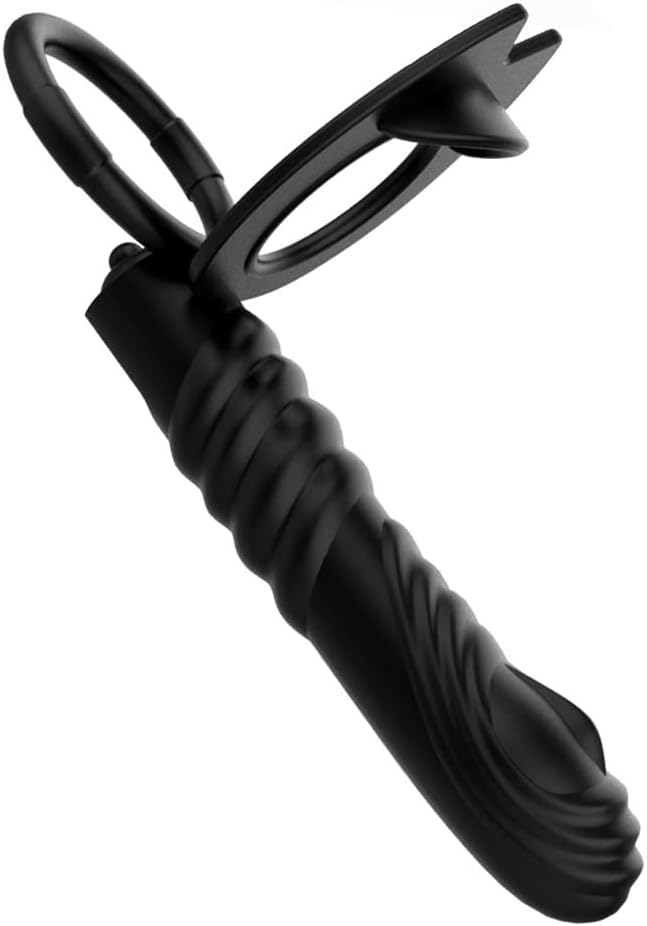 Doppelpenetration Anal Vibrator mit vibrierendem Cockring, Fernbedienung Doppelstimulation Anal Plug Penis Ring Sexspielzeug für Männer, Frauen und Paare