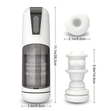 Laden Sie das Bild in den Galerie-Viewer, White Vibe – Automatischer, wasserdichter Stretch-Masturbator mit 7 Vibrationsmodi für Männer