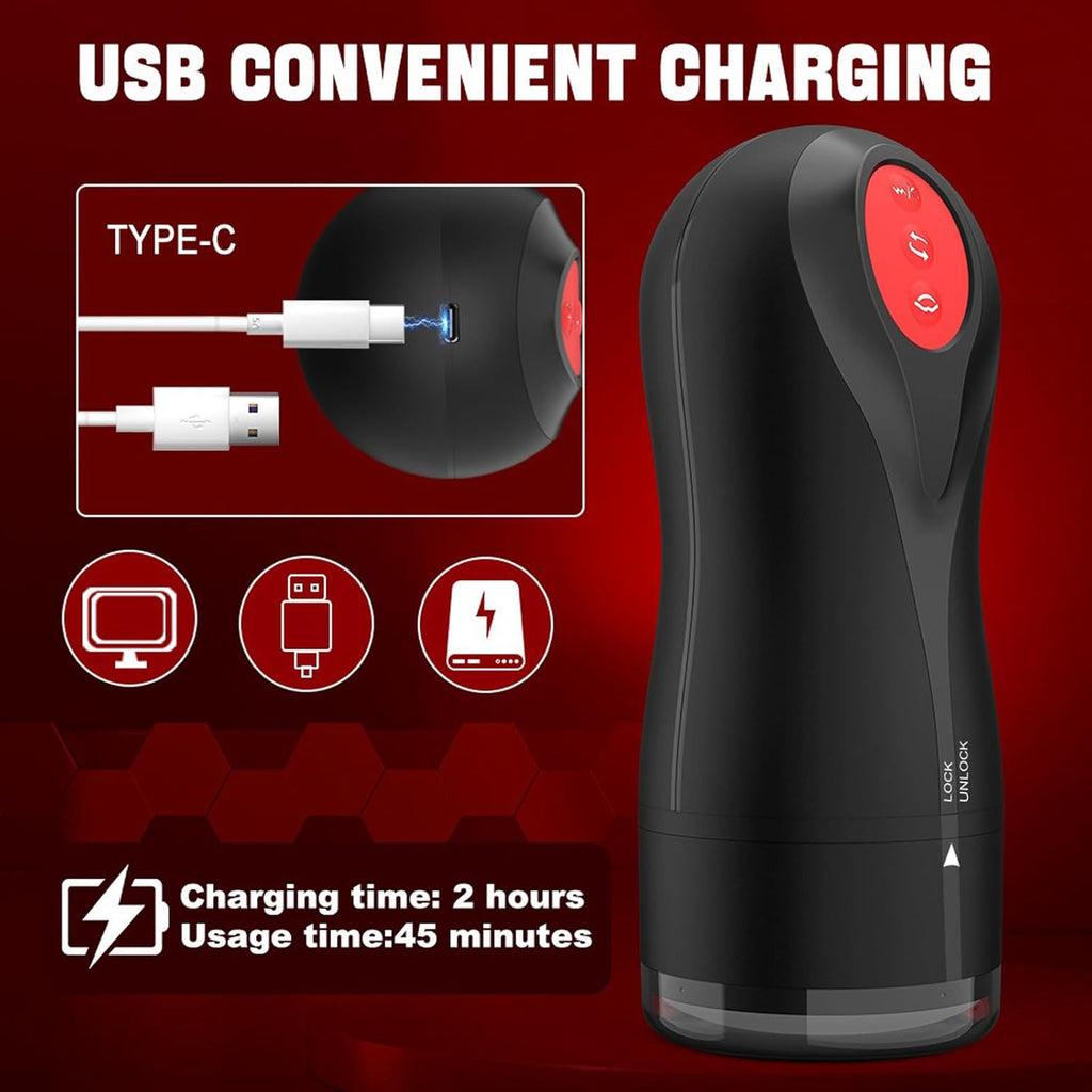 Electric Masturbator Cup,Masturbating for Men with 10 Vibrations,5Suction Modes, Masturbating for Men, Masturbating for Men Solo Pocket Pussy Masturbators, Trainer, Sex Toy for Couples