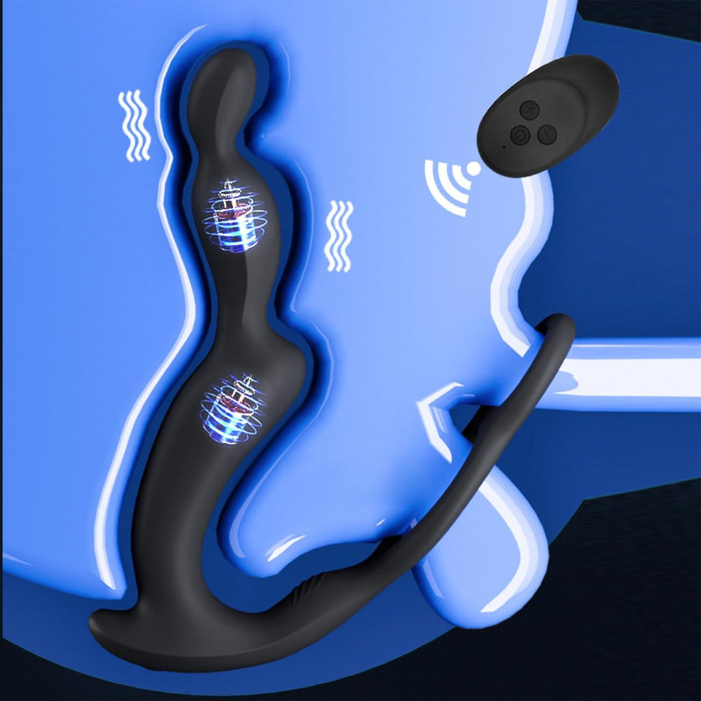 3 Motoren Analvibratoren für Mann Prostata Stimulation mit Penisring Anal Plug Sexspielzeug Vibrator Dildo Vibratoren Silikon Sex Toy Sex Spielzeug für die Männer Frau