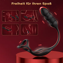 Laden Sie das Bild in den Galerie-Viewer, Anal Vibrator Prostata Stimulation Männer mit Penisring Sex Spielzeug für die Männer Anal Dildo Analplug Analvibratoren für Mann Anal Plug Vibratoren für Männer mit 9 Vibrationsmodi Sex Toys
