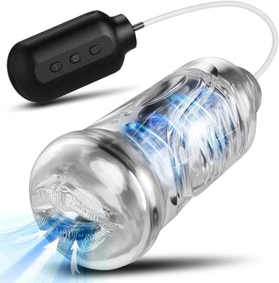 Automatischer Penispumpen Masturbatoren mit 10 Vibrationsmodi und Saugmodi