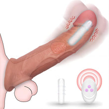 Laden Sie das Bild in den Galerie-Viewer, 8 Inch Vibrating Penis Sleeve with 10 Vibration Modes