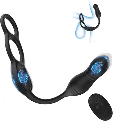 Analvibrator Prostata Stimulation Vibration Männer, Anal Plug Vibrator Mit Penisring, Anal Dildo Analvibratoren Mit Stoßfunktion, Herren Anal Toy Sex Spielzeug für Mann