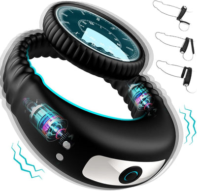 Dual Penisring Vibratoren mit starken Stimulation Dehnbar Cockring aus Silikon Penis Ringe für langes Spiel, Penis stimulator für Sex Männer und Paare