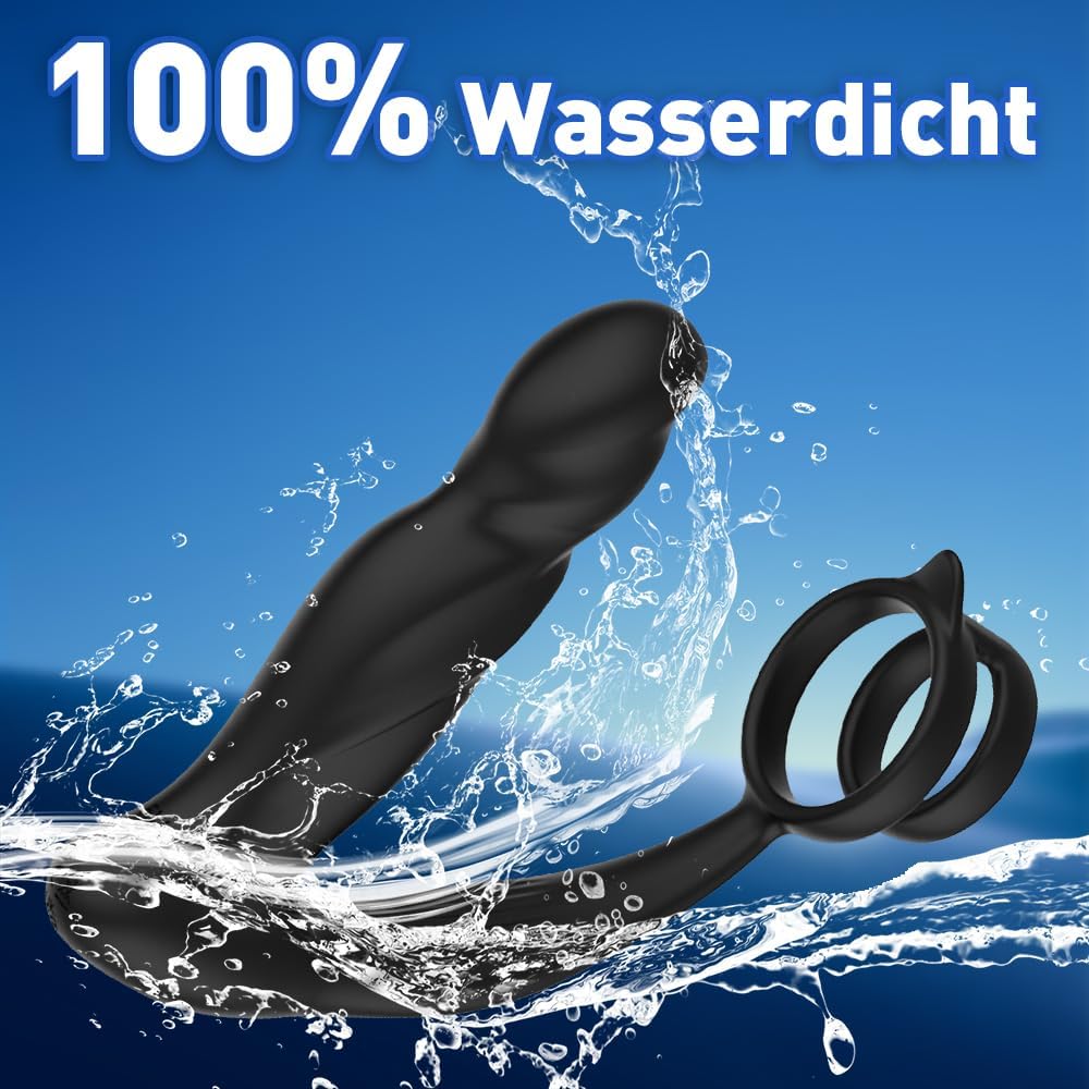 Analvibratoren Prostata Stimulation Männer 10 StoBfunktionmodi Analspielzeuge für Vaginaler Anal,APP Fernbedienung Penisring Schub Dildo Buttplug Sex Spielzeug für Männer Paare