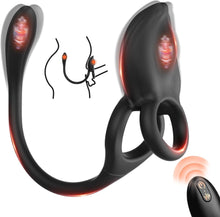 Laden Sie das Bild in den Galerie-Viewer, Eieffncie Penisring Sex spielzeug für Paare Extrem Sex,Dual Penis Ring Erotik Sex Spielzeug für die Männer,Sexspielzeug für Klitoris 10 Vibrationsmodi,Prostata Stimulation Männer mit Fernbedienung