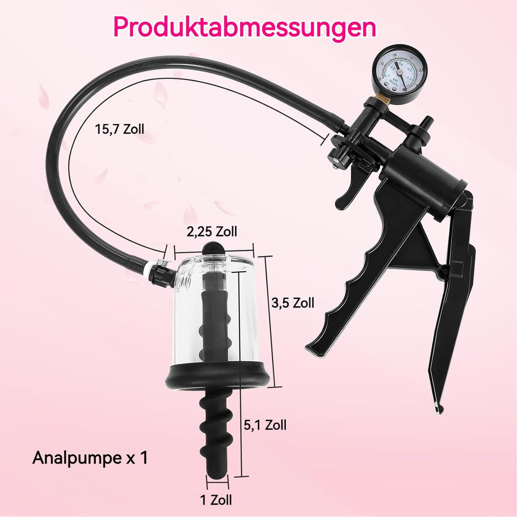 Analplug Dehner mit Vacuum Pump, Analdehner Anal Vagina Stimulator Butt Plug Expander, Analpumpe Prostata Massaager Analspielzeuge, Anal Dilator Masturbator Sexspielzeug für Frauen and Männer