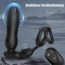 Laden Sie das Bild in den Galerie-Viewer, 10 Modes Vibrators for Men - 4-in-1 Prostate Stimulation with Ring, Butt Plug and Dildo Vibrator - IPX6 Waterproof Sex Toy for Men with Shock Function
