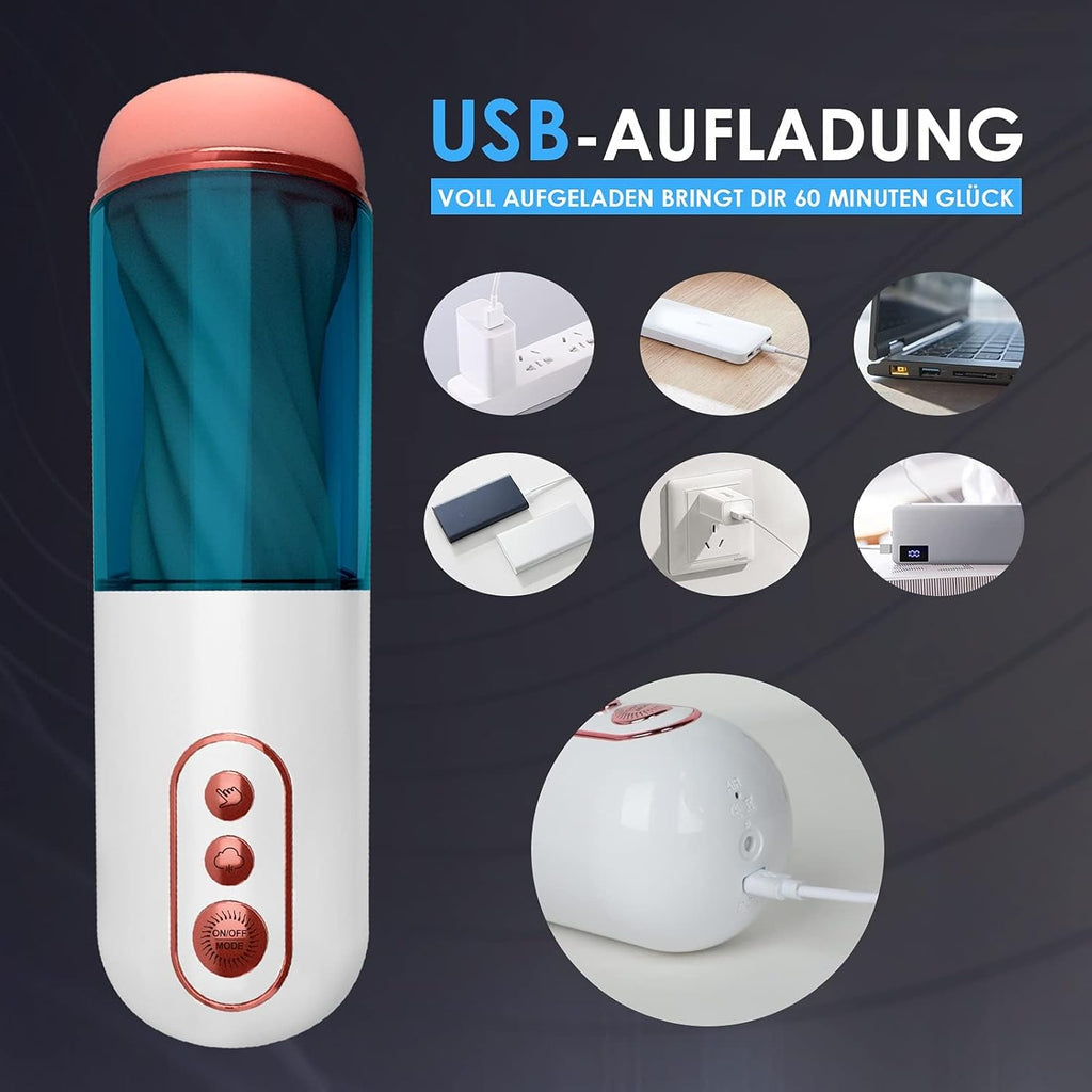 Elektrischer Masturbator Mann Handfrei Cup mit 7 Saug- und Vibrationsmodi, Penispumpe Vibrator Sex Spielzeug für die Männer Sex Toys, Masturbieren für Männer, Taschenmuschi Penis Masturbatoren