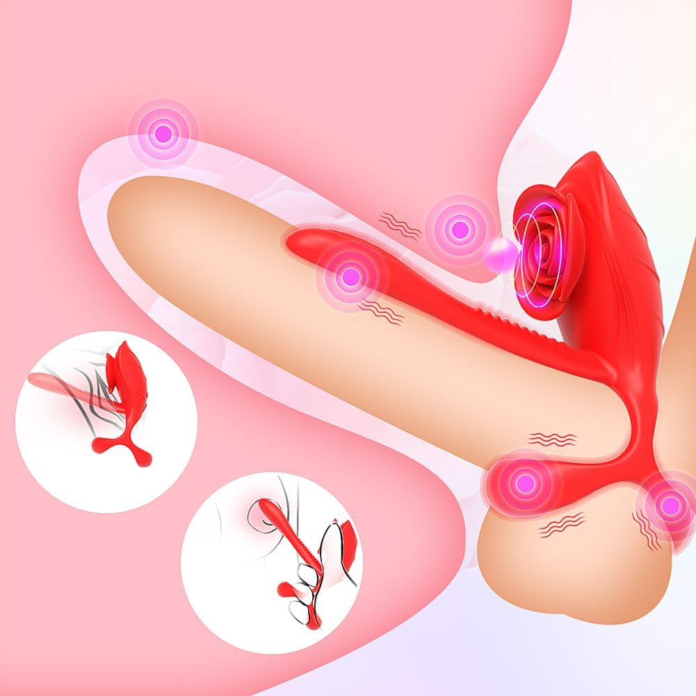 Vibrierender Penisring mit Klitoris Stimulator Penisring Vibrator mit 10 Vibrationsmodi Cockring zur Erektion Verbessern Verzögerte Ejakulation Männer Sexspielzeug für Paare Extrem Sex