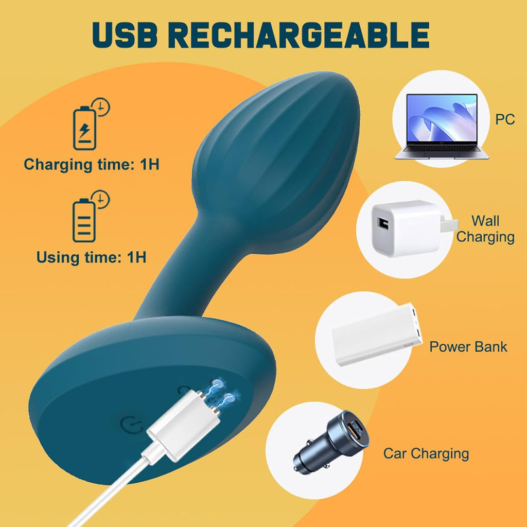 Analvibratoren für Mann Analplug mit APP-Steuerung und Fernbedienung Anfänger mit 10 Intensive Vibrationen Wiederaufladbarer Silikon Anus Vibration Prostata Massagegerät