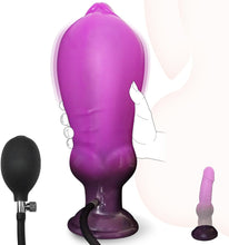Laden Sie das Bild in den Galerie-Viewer, Anal Dildo Groß Monster Aufblasbar Fantasy Dildo Knot Dog Inflatable BDSM Analdildos Anal Toy XXL Dildos Pump Analdehner Fetisch Analplug Sex Spielzeug für die Männer Frauen Paare