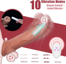 Laden Sie das Bild in den Galerie-Viewer, 8 Inch Vibrating Penis Sleeve with 10 Vibration Modes