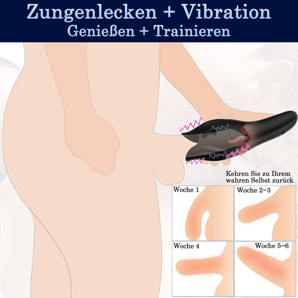 BDSMYEE Elektrischer Masturbator Cup, Eichel Stimulator Penis Training Vibrator mit 10 Vibrationsmodi, Masturbieren Blowjob Cup Sex Spielzeug für Männer, Der Vibrator mit der Vibrationszunge