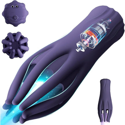 Elektrische Eichelvibrator,Penis-Vibrator im Griffdesign Mit 10 Vibrationsmodi Penistrainer Massagegerät,Elektrische Masturbator Cup Multiple Reize Sexspielzeug für Mann Silikon Männerpokal