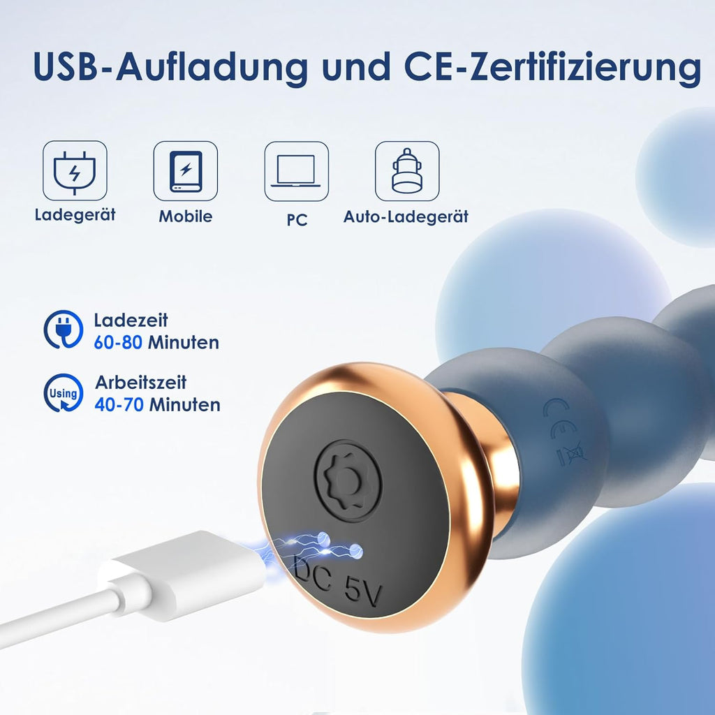 Analvibratoren Anfänger Analplug# für Männer und Frauen, Silikon Analkugeln Butt plug mit 10 Vibrationmodi Fernbedienung Sexspielzeug Prostate Stimulation Massager für Parre Extrem Sex