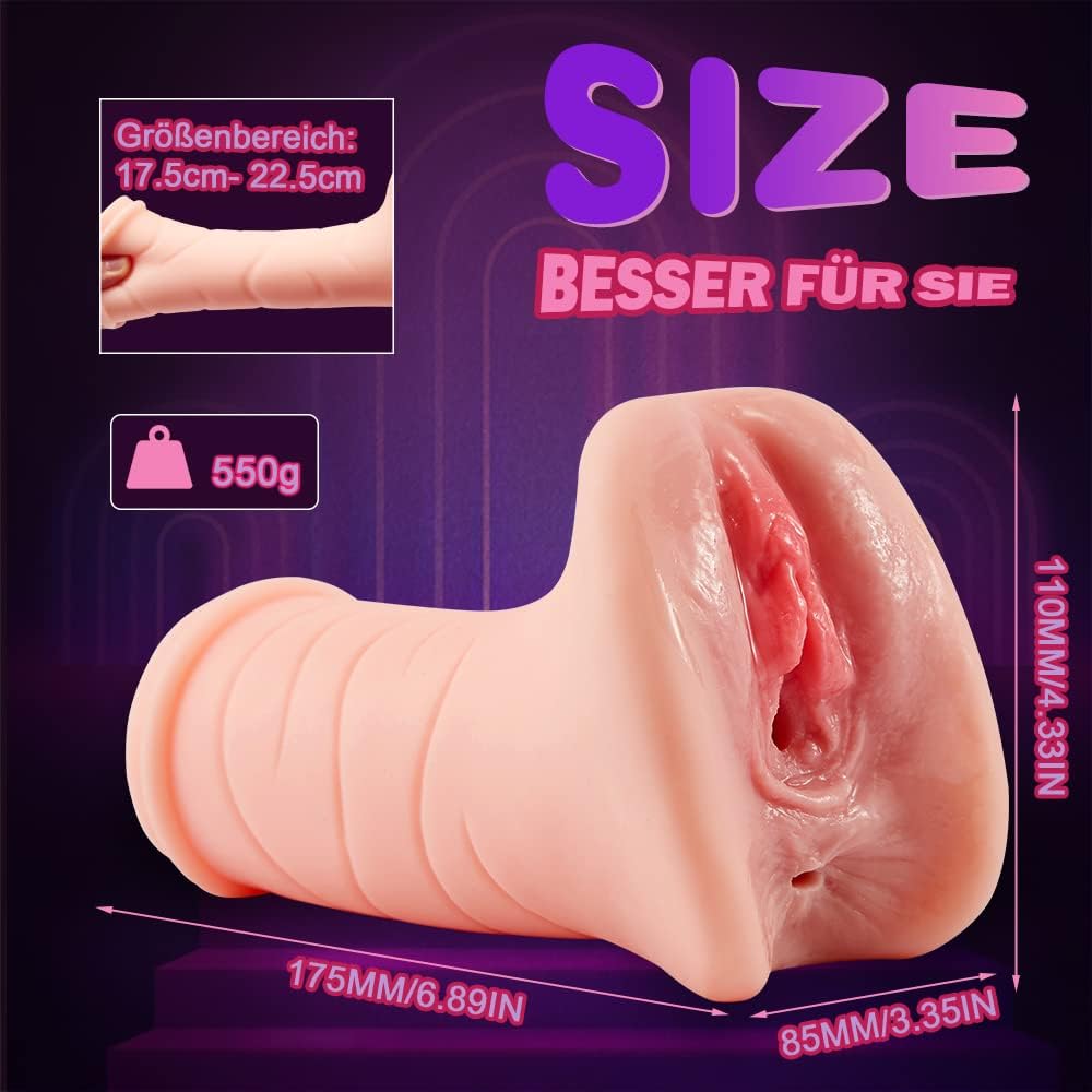 realistischer Masturbator 2 IN 1 Taschenmuschi 550G Sexspielzeug für Männer Masturbator Weich Pussy tragbare Masturbatoren Sex Toy Masturbieren Mann