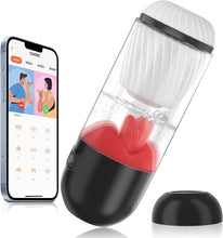 Laden Sie das Bild in den Galerie-Viewer, Elektrischer Masturbator Eichel Stimulator Sexspielzeug 9-Frequenz-Zungenleck-Vibrationsmodus Männlicher vibrierender Masturbationsbecher rotierende vibrierende Eichel leckender Flugzeugbecher