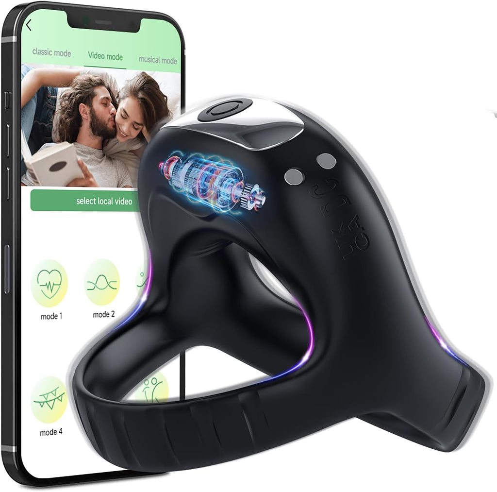 Vibrator für männer mit 9 modi APP Steuerung Cockringe für herren gummi Sex spielzeug für die paare Penies ring Vibratoren für männer Sex sexspielzeug für männ zum befriedigen (APP-Steuerung)