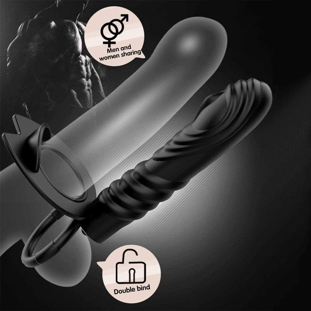 Doppelpenetration Anal Vibrator mit vibrierendem Cockring, Fernbedienung Doppelstimulation Anal Plug Penis Ring Sexspielzeug für Männer, Frauen und Paare
