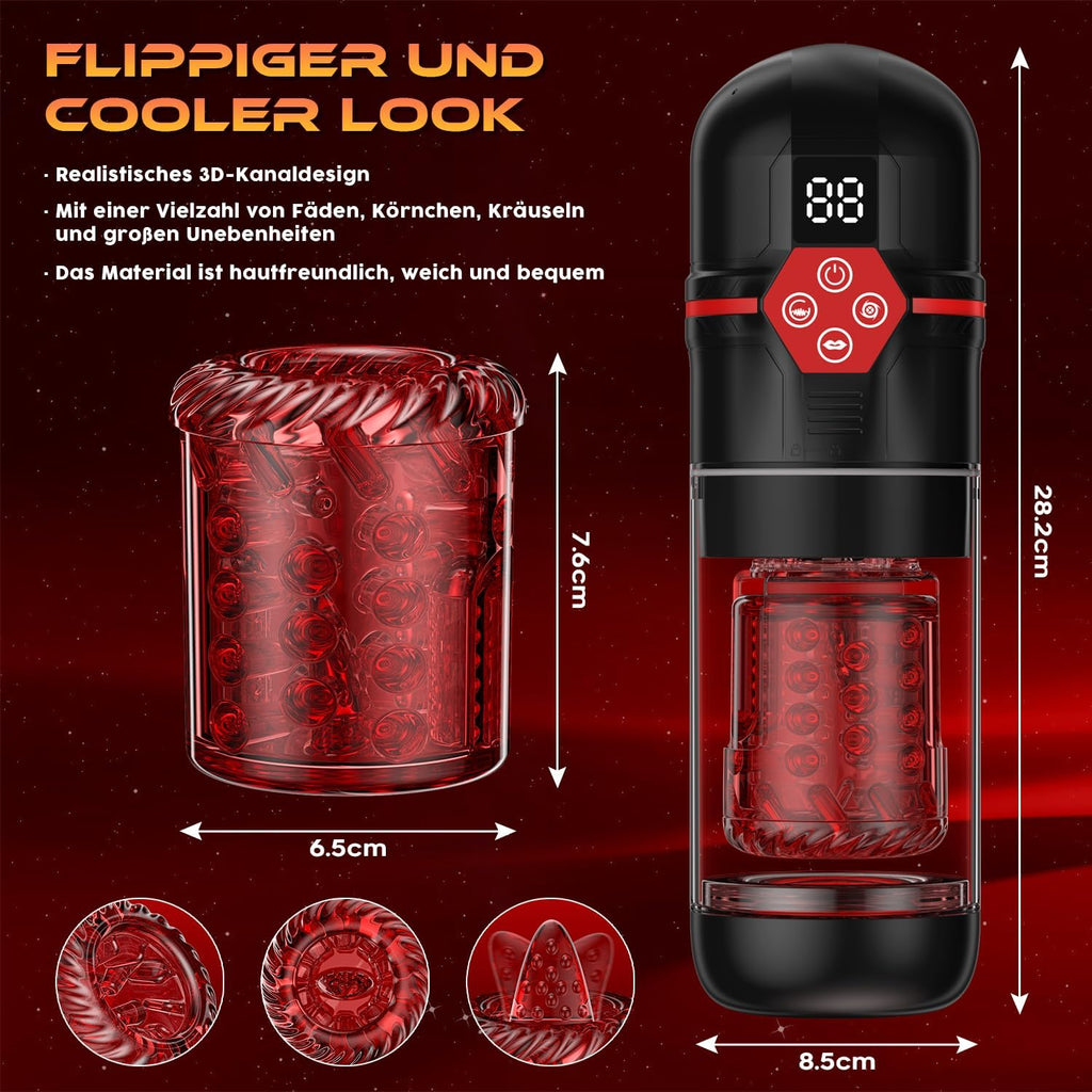 Elektrischer Masturbator Sex Spielzeug für die Männer,Masturbieren für Männer mit 7 Modi Saugen & Vibrieren & Schieben & Rotieren,Taschenmuschi Realistisch Stimulator 3D Realistischer Vagina,Sex Toy