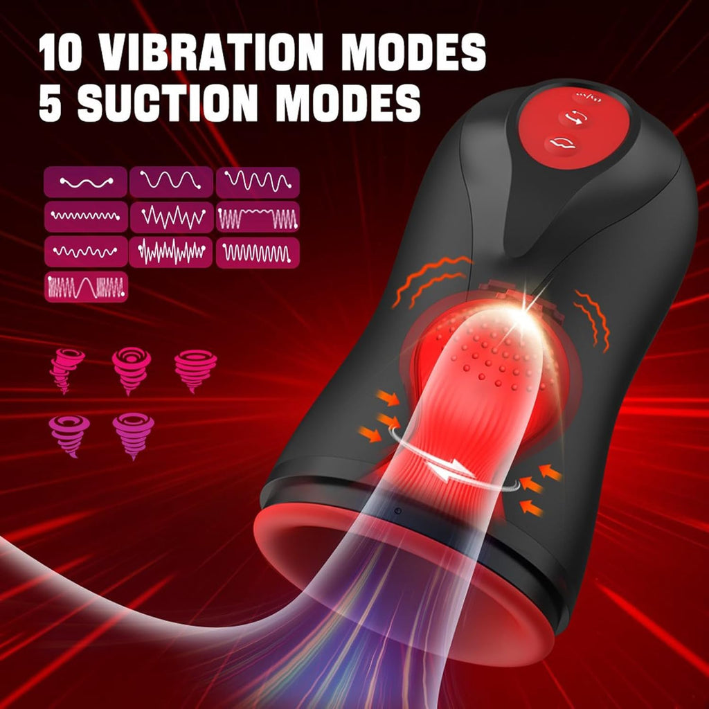 Electric Masturbator Cup,Masturbating for Men with 10 Vibrations,5Suction Modes, Masturbating for Men, Masturbating for Men Solo Pocket Pussy Masturbators, Trainer, Sex Toy for Couples