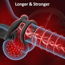 Laden Sie das Bild in den Galerie-Viewer, Vibrierender Penisring, Prostatamassagegerät, Analsexspielzeug, Analvibrator mit 9 Modi, Fernbedienung, vibrierender Analplug