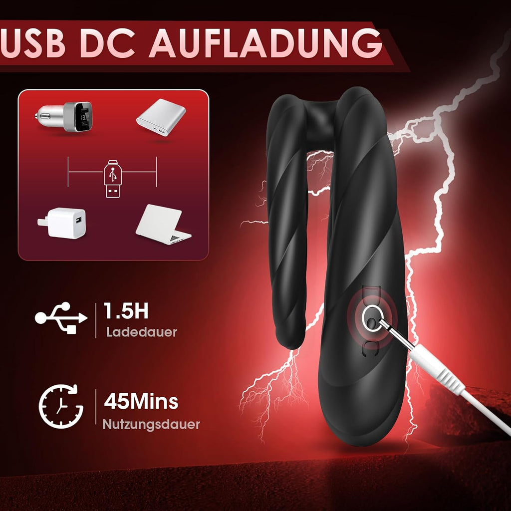 Penisring Vibrator, Sex Spielzeug für die Männer Penis Ring mit 10 Vibrationsmodi, Dual Penisringe Sextoysets für Paare Einstellbare Größe