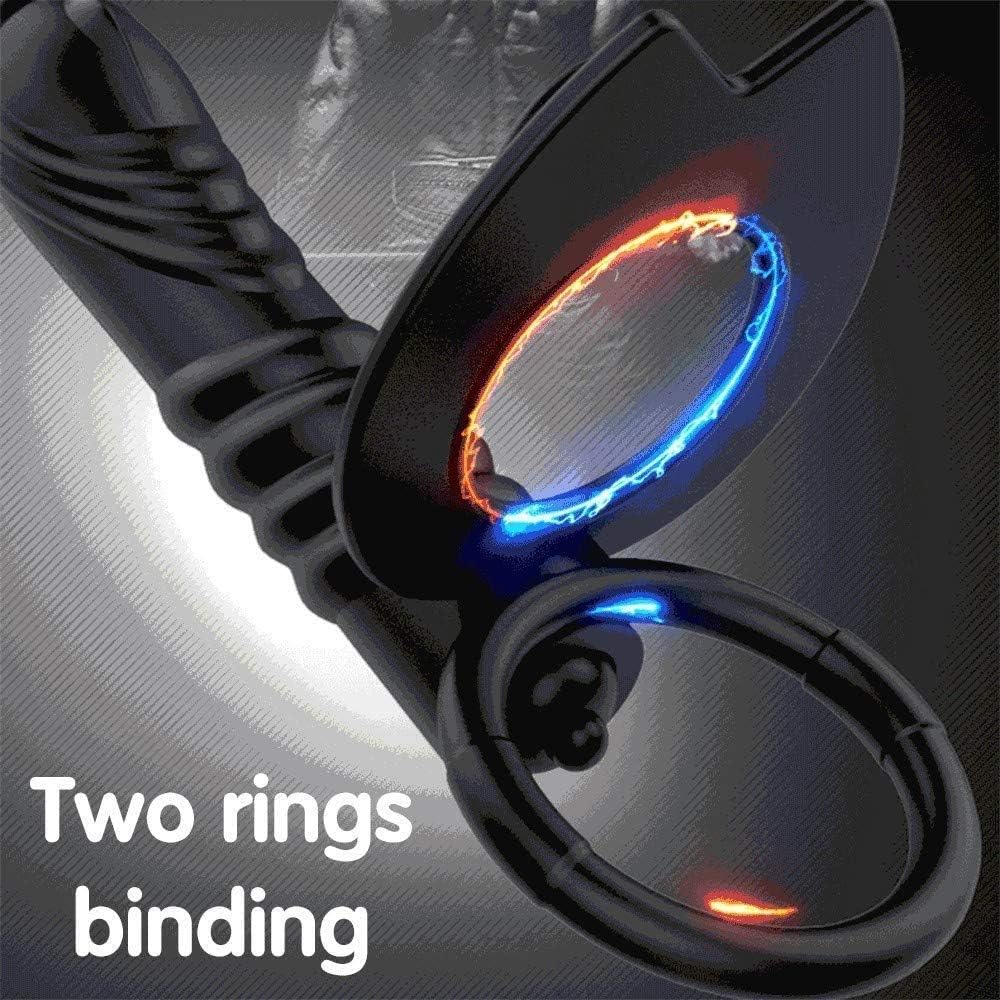 Doppelpenetration Anal Vibrator mit vibrierendem Cockring, Fernbedienung Doppelstimulation Anal Plug Penis Ring Sexspielzeug für Männer, Frauen und Paare